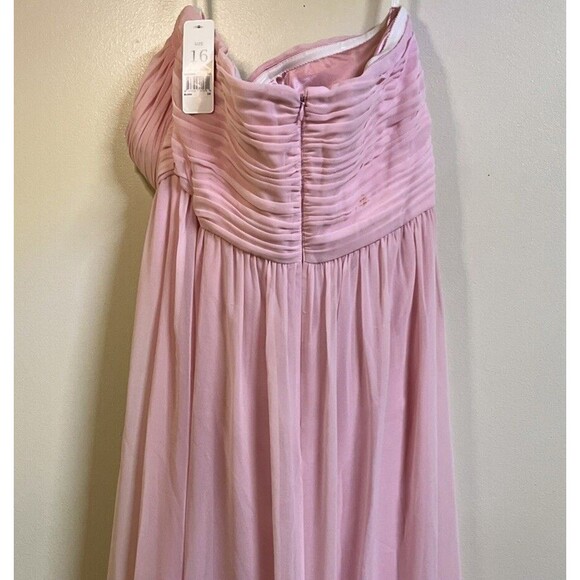 NWT Donna Morgan Collection Chiffon Formal Dress Sz 16 Pink Sweetheart Strapless - Picture 7 of 13